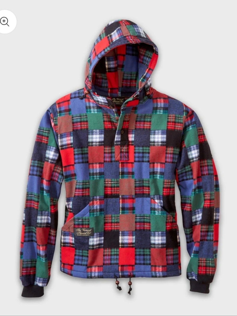 Vermont Flannel Company Luxury Hooded Pullover - Patchwork